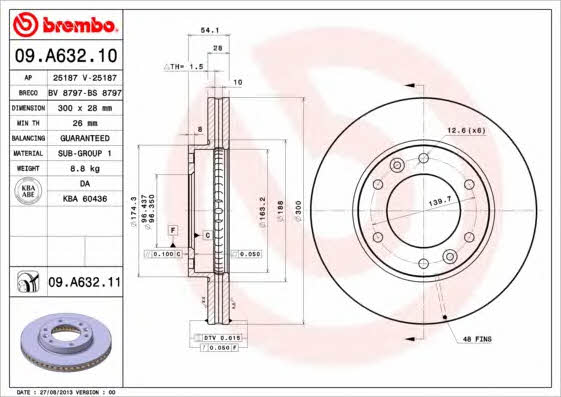 AP (Brembo) 25187 V Brake disc 25187V