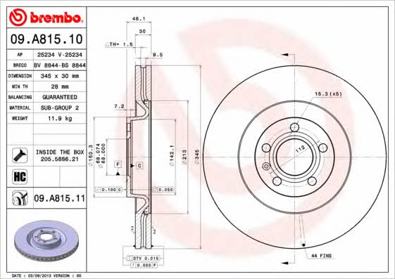 AP (Brembo) 25234 V Brake disc 25234V