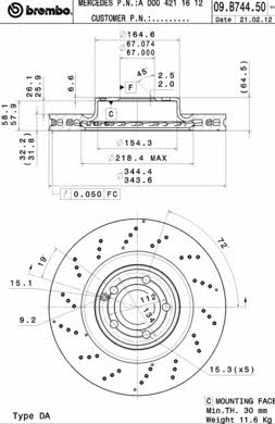 AP (Brembo) 25286 V Brake disc 25286V