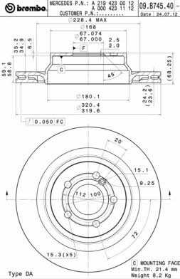 AP (Brembo) 25388 V Brake disc 25388V