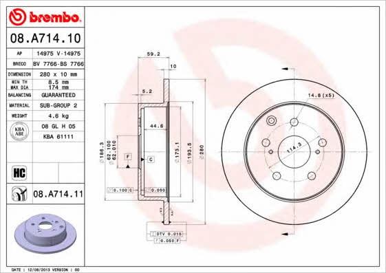 AP (Brembo) 14975 Brake disc 14975