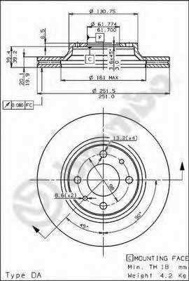 AP (Brembo) 24269 Brake disc 24269