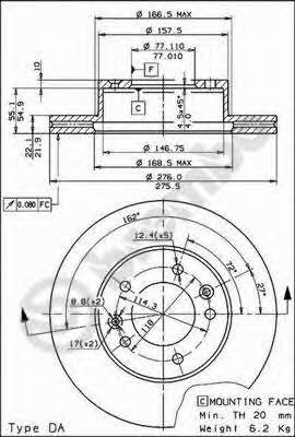 AP (Brembo) 24374 Brake disc 24374