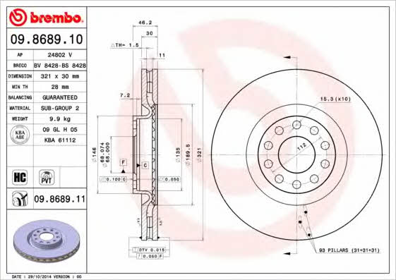 AP (Brembo) 24802 V Brake disc 24802V