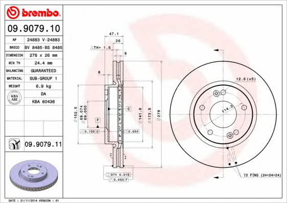 AP (Brembo) 24883 Brake disc 24883