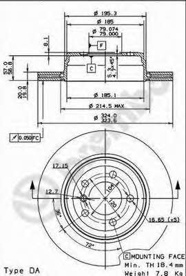 AP (Brembo) 24887 Brake disc 24887