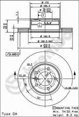 AP (Brembo) 24888 E Brake disc 24888E