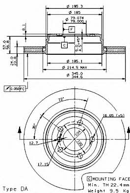 AP (Brembo) 24894 Brake disc 24894