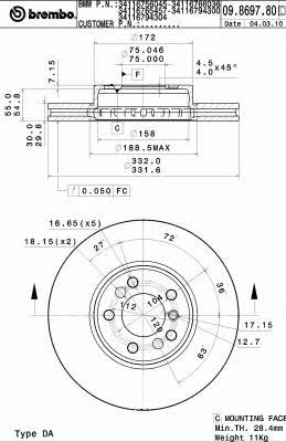 AP (Brembo) 24896 V Brake disc 24896V