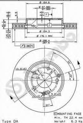 AP (Brembo) 24903 Brake disc 24903