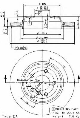 AP (Brembo) 24936 V Brake disc 24936V