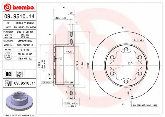 AP (Brembo) 25054 E Brake disc 25054E