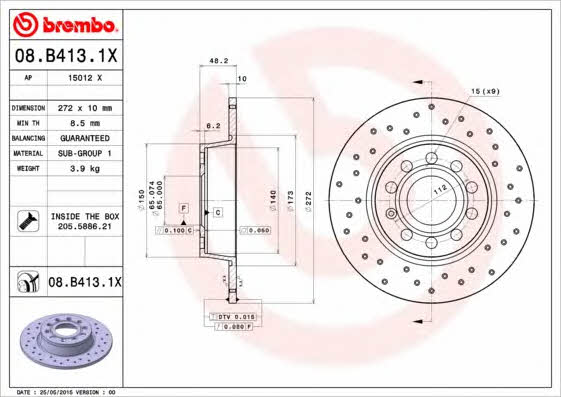 AP (Brembo) 15012 X Brake disc 15012X