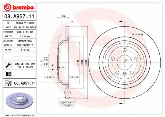 AP (Brembo) 15026 V Brake disc 15026V