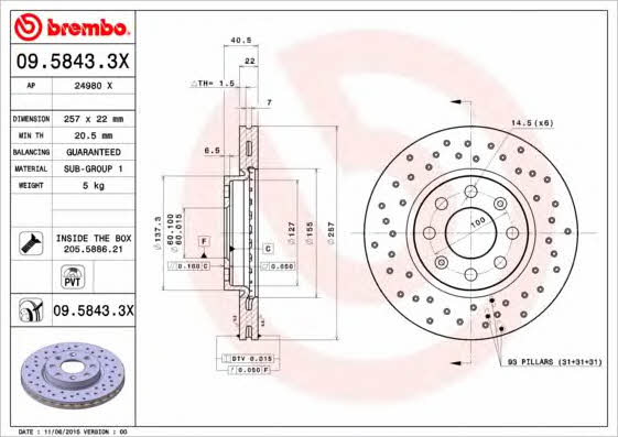AP (Brembo) 24584 X Brake disc 24584X