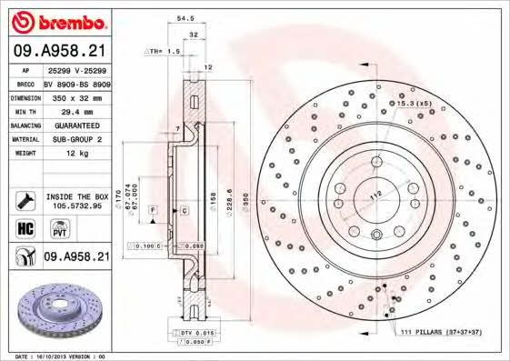 AP (Brembo) 25299 V Brake disc 25299V