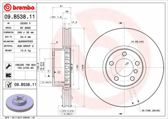 AP (Brembo) 25350 V Brake disc 25350V