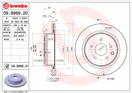 AP (Brembo) 25251 V Brake disc 25251V