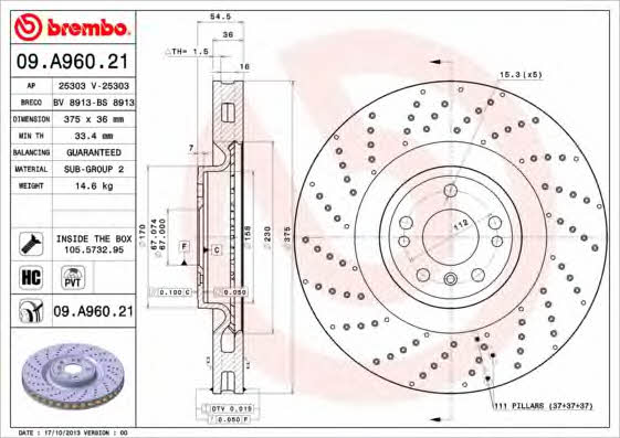 AP (Brembo) 25303 V Brake disc 25303V