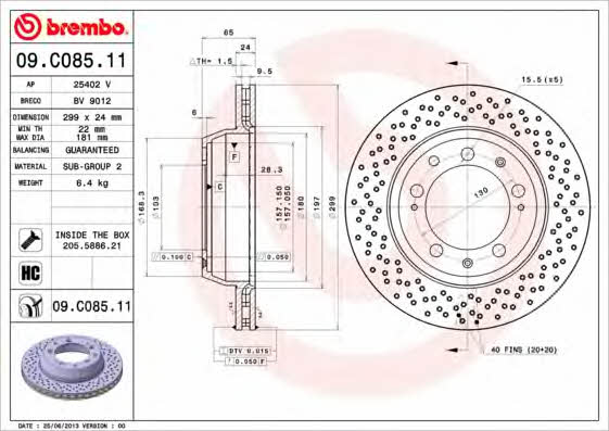 AP (Brembo) 25402 V Brake disc 25402V