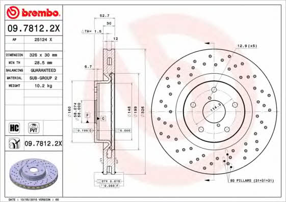AP (Brembo) 25124 X Brake disc 25124X
