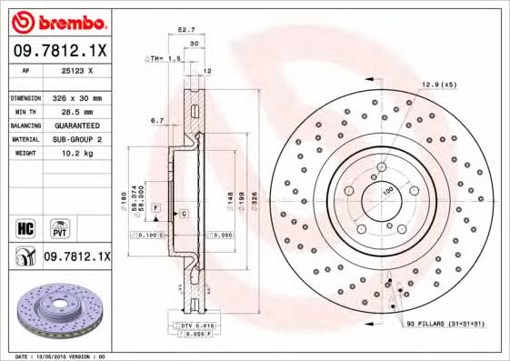 AP (Brembo) 25123 X Brake disc 25123X