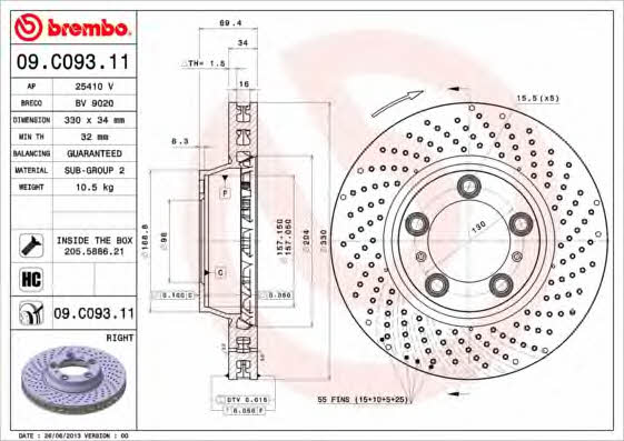 AP (Brembo) 25410 V Brake disc 25410V