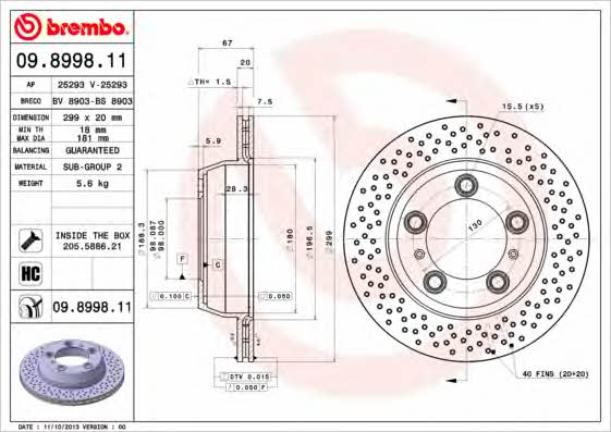 AP (Brembo) 25293 V Brake disc 25293V