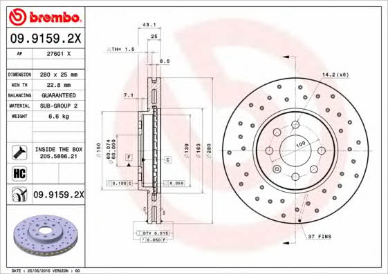 AP (Brembo) 27601 X Brake disc 27601X