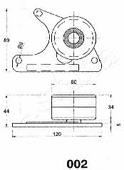 Ashika 45-00-002 Tensioner pulley, timing belt 4500002