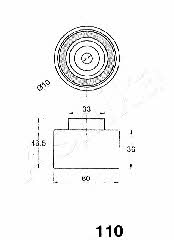 Ashika 45-01-110 Tensioner pulley, timing belt 4501110