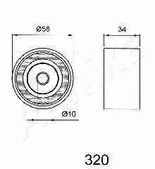 Ashika 45-03-320 Tensioner pulley, timing belt 4503320