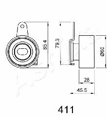 Ashika 45-04-411 Tensioner pulley, timing belt 4504411