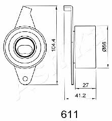 Ashika 45-06-611 Tensioner pulley, timing belt 4506611