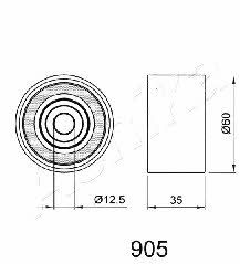 Ashika 45-09-905 Tensioner pulley, timing belt 4509905