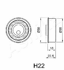Ashika 45-0H-022 Tensioner pulley, timing belt 450H022