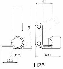 Ashika 45-0H-025 Tensioner pulley, timing belt 450H025