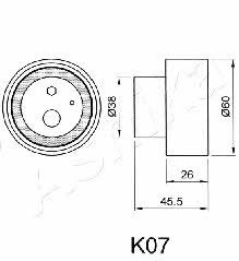 Ashika 45-0K-007 Tensioner pulley, timing belt 450K007