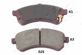 Ashika 50-00-025 Brake Pad Set, disc brake 5000025