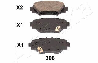 Ashika 51-03-308 Brake Pad Set, disc brake 5103308