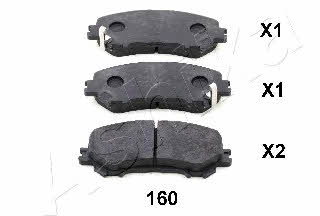 Ashika 50-01-160 Brake Pad Set, disc brake 5001160