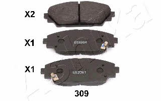 Ashika 50-03-309 Brake Pad Set, disc brake 5003309