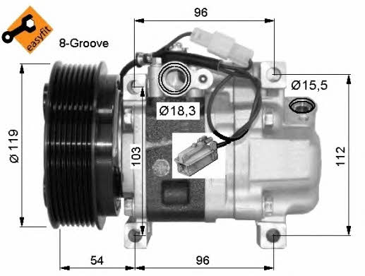 Ashuki M550-86 Compressor, air conditioning M55086