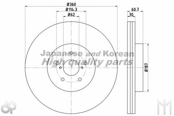 Ashuki T603-62 Brake disc T60362