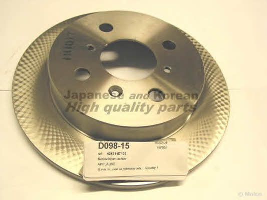 Ashuki D098-15 Rear brake disc, non-ventilated D09815