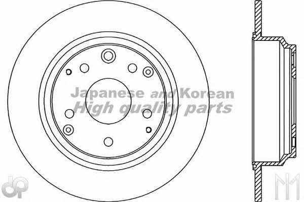 Ashuki H038-42 Rear brake disc, non-ventilated H03842