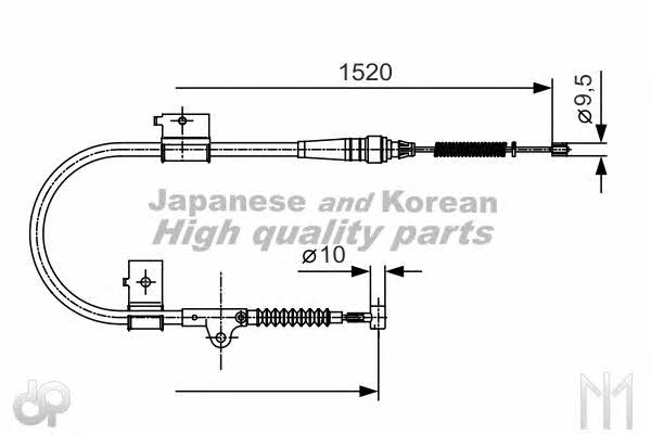 Ashuki N080-32 Parking brake cable, right N08032