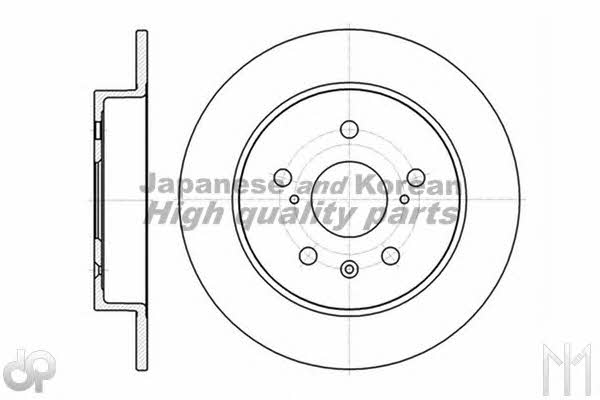 Ashuki K016-43 Rear brake disc, non-ventilated K01643