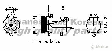Ashuki K550-05 Compressor, air conditioning K55005