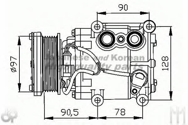 Ashuki M550-76 Compressor, air conditioning M55076